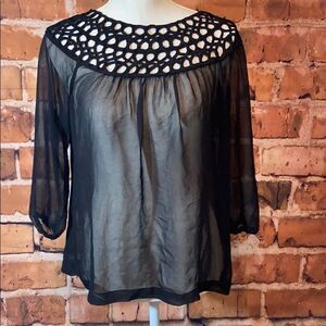 Sheer Black Umgee Blouse